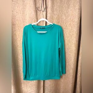 Vibrant Teal Long Sleeve Women's Top